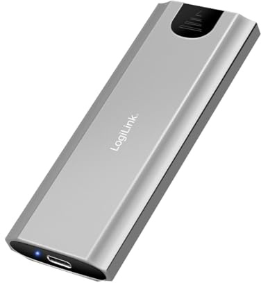 LogiLink UA0439 - Caja de Disco Duro para SSD M.2 NVMe (PCIe), USB 3.2 Gen 2, hasta 10 Gbps, USB A+C