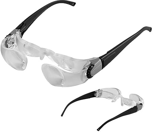 Lente d'ingrandimento regolabile 4X, antiriflesso, indossabile, per presbiopia, anziani, guardare la TV per lettura con problemi di vista, occhiali da pesca indossabili per TV