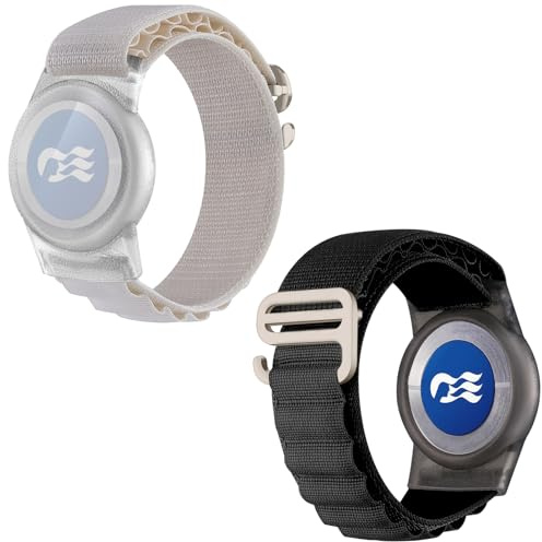 Fretime Princess Medallion Holder Adjustable Wristband, Nylon Strap Princess Cruise Essentials, Fits 2025 2026 Medallion, Black/Starlight, 5.5-8.7