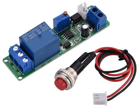 SHOOYIO Módulo de control de tiempo avanzado de 12 V, temporizador ajustable, módulo de relé, conmutación de retardo, para equipos de automatización industrial, relé de temporizador