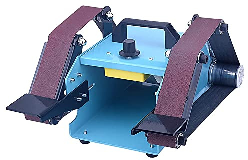 Lijadora de banda de mesa de doble eje, ángulo ajustable de 950 W para un lijado eficiente de metal y madera