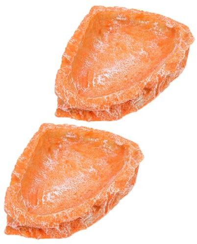 NOLITOY 2 Piezas Cuenco para Reptiles de Resina Multifunción para Comida y Agua para Tortugas Lagartos y Geckos Accesorio Decorativo para Terrarios Fácil de Manejar y Limpiar
