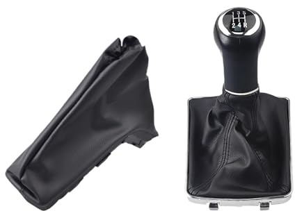 ELDVSUA Palanca De Cambios Perilla De Cambio Marchas 5/6 Velocidades Funda Cuero PU Collar Para Opel Para Astra III H 1.6 Para Vauxhall 2004 2005 2006 2007-2010(5RR Set)