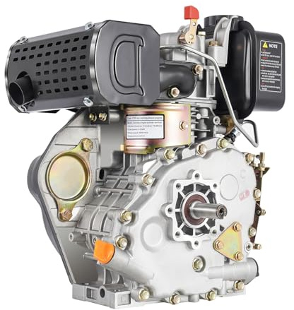 Motor diesel de 4 tiempos de 247 cc, 5 CV, monocilindro, refrigerado por aire, 3,6 kW, inyección directa, 3600 rpm, arranque manual, apto para bombas de agua y fresadoras rotativas pequeñas