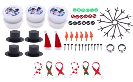 TWISAXC Weihnachtsgeschenkzubehör, Schneemann Bastelset für Kinder, zum Selbermachen von Schneemann Szenen Requisiten, Basteln für Kinder,