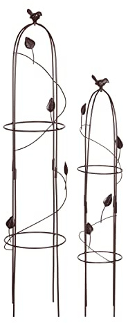 VERDOBA Obelisk Rankhilfe Metall - 2er-Set Rankenhilfe für Pflanzen (Braun, Harkness)