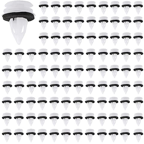 Rivetti in Plastica per Auto, Fydun 100 Pezzi Clip Fissaggio Pannelli Interni Auto Anteriore e Posteriore Ganci di Fissaggio Pannello per Bagagliaio, Porta Interna, Pannello Di Rivestimento(100 pz)