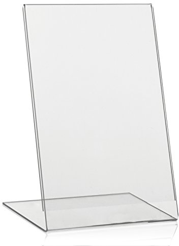 VITAdisplays® Présentoir publicitaire en L en format portrait, support de table en Plexiglas® Lot de 5 Format A5