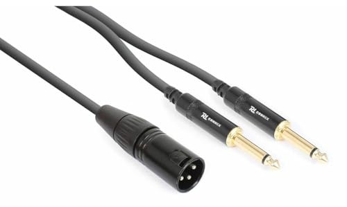 Power Dynamics PD Connex CX56-1 Câble Haut-Parleur 1,5 Mètre - Noir, Sortie XLR Mâle, 2 Sorties Jack 6,35mm Mono, Idéal pour une Transmission de Signal Fiable et sans Interférence