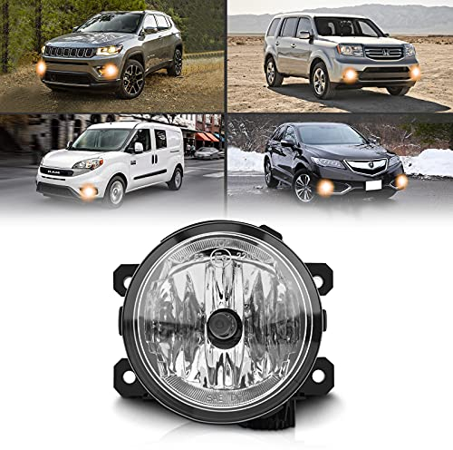 TangMiGe Luces Antiniebla para CITROËN (DS5 JUMPER), PERGEOT BOXER, IVECO DAILY VI 6, FIAT (500L DOBLO DUCATO PANDA PUNTO EVO), HONDA (CIVIC IX 9 CR-V ACCORD VIII 8), 1 Pieza, Claro