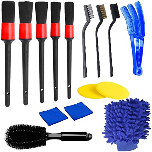 CENPEK 15-teiliges Auto-Detailing-Pinsel-Set für die Reinigung von Autositzen und Motoren, für den Innen- und Außenbereich
