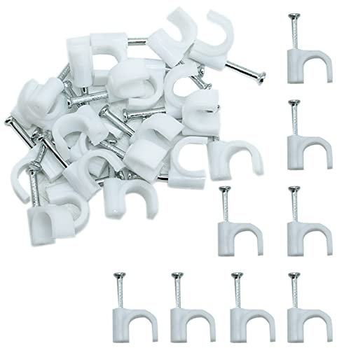 7mm Round Cable Clips 100pcs Assortment Cable Holder Management Wire Tidy Clips