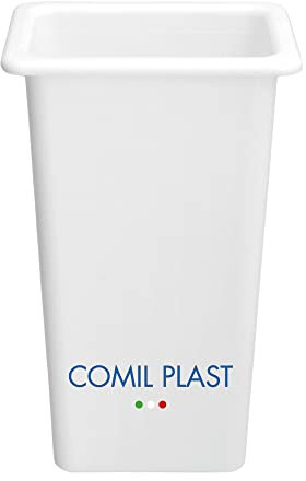 Comill Plast | Portafiori in plastica per Vaso da cimitero Rettangolare Colore Bianco, Altezza 16 cm, Lati 8 cm x 5 cm