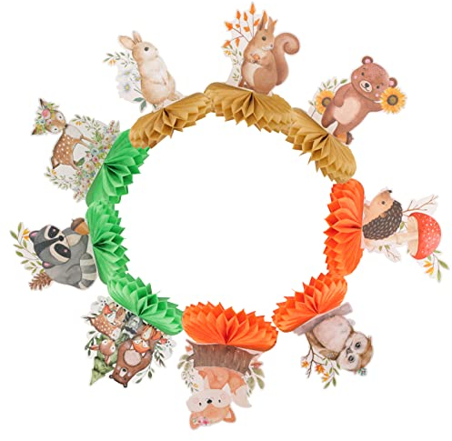 jojofuny 9stücke Waldtier-waben-tischdekorationen Für Babyparty-Dekorationen Geburtstagsfeiern Partydekoration Dekoration Tischdeko Waldtiere Babyparty Jungen Mädchen Hingucker Fotomotiv Er
