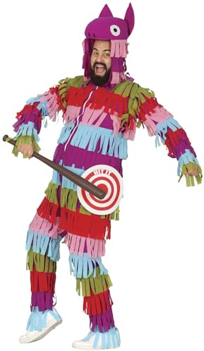 FIESTAS GUIRCA | Piñata Kostüm für Herren (54-56/XL) - Kapuze, Zielscheibe und Overall - Ideal für Junggesellenabschiede, Videospiel Partys und Feiern - Erwachsene Kostüme für Karneval und Halloween