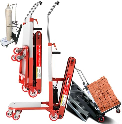 XENITE Elektrischer Treppensteiger – Sackkarre, mit Teleskopgriff, Treppen hoch/runter (80 Etagen), 300 kg Tragkraft (24 V 26 Ah), elektrische Sackkarre, Rot-1pc