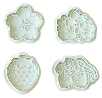 Flower Strawberries Biscuit Cutter Cookie Stamps Fondants Pastries Molds Plastic Cookie Cutter Kitchen Bakings Supplies Cookie Stamps Press for Bakings