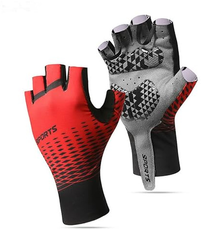 BSLVWG Halbfinger Fahrradhandschuhe Gel gepolsterte Fahrradhandschuhe Anti-Rutsch Stoßdämpfende Hand Schützen Fingerlose Sommer Fahrrad Kurze Handschuhe für Rennrad,MTB,Männer,Frauen