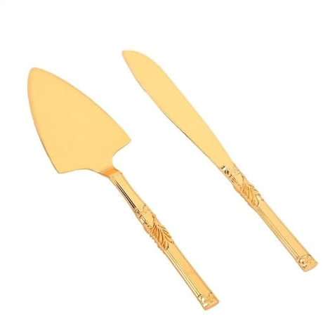 Romantic LOVE Set di Paletta per Coltello da Torta, Paletta per Torta E Pasticceria, Argenteria, in Lega di Zinco, con Manico Cavo Intagliato, Festa di Nozze, Natale, Ringraziamento (F)