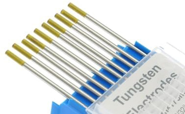 Kwweeoo: Wolfram-Elektrode WL15, 1,5% Lanthan, 10 Stück, Gold, Wolfram-Elektrode für Tig-Schweißen, Durchmesser 2.4 mm, Länge 175 mm