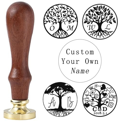 Siegelwachsstempel - Personalisierter Siegelstempel mit Baum des Lebens für Hochzeitseinladungen, Weinflaschenverpackungen, Geschenkverpackungen, Grußkartendekorationen