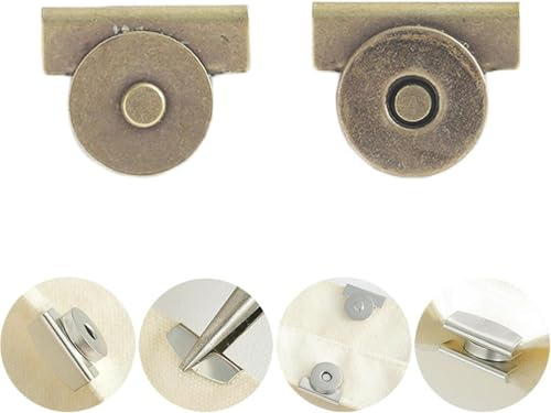 10 Paar nahtlose Metall-Magnetschnallen, kein Nähen erforderlich, Taschenclip Geldbörsenverschluss, magnetische Druckknöpfe für Handtaschen und Kleidung, Magnetknöpfe für Kleidung und Taschen (Kupfer)
