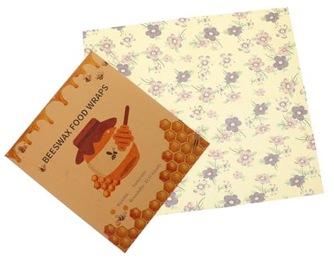 BCOATH 3pcs Beeswax Food Wraps Reusable Sustainable Fresh-Keeping Bowl Covers Kitchen Supplies for Food Storage and Preservation