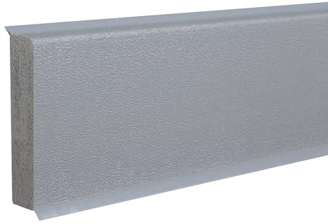 PROVISTON - Battiscopa in plastica, 12 x 60 x 2500 mm, in schiuma rigida in PVC, colore grigio chiaro, da incollare, viti e chiodi, 10 pezzi