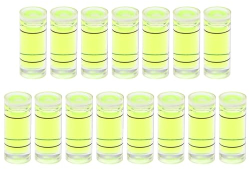 sourcing map Lot de 15 petites fioles cylindriques de niveau à bulle en PMMA 6 x 15 mm - Mini niveau à bulle horizontal - Outils de mesure pour camping-car, TV, cadre photo - Outil de mise en niveau