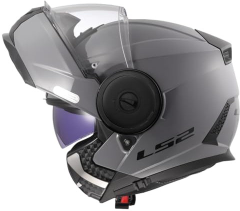 LS2 Scope II Solid Nardo Grey Casco Moto Modular, Unisex, L