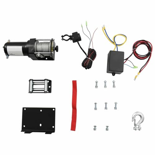 ShGaxin Elektrische Seilwinde, Montageplatte, Rollenführung, 12 V, 1360 kg, elektrische Seilwinde - 210230