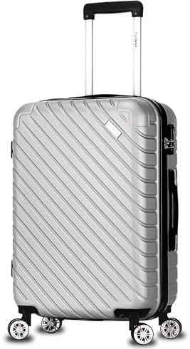 FLYMAX 24 Medium Suitcase 4 Wheel Lightweight Luggage Hard Shell ABS Travel Case Hold Check in Fits 15kg - 20kg Medium Size + 3 Digit Lock + Telescopic Handle 67 Litre Capacity
