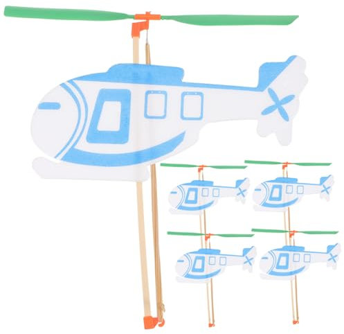 Mipcase Rubberband Powered Helicopter Glider and Mini Flying Aircraft Toys for Kids Outdoor Playing Educational 5pcs Set Creative Glider Aircraft Toys for Boys and Girls