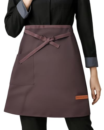 QINGZY Kurze Vorbinder Arbeitsschürze, Halbe Kochschürze, Taillenschürze mit Tasche, Wasserdichte Kellnerschürze Kurz, Kurze Schürze Barista, Halbschürze Damen Herren, Kurze Küchenschürze