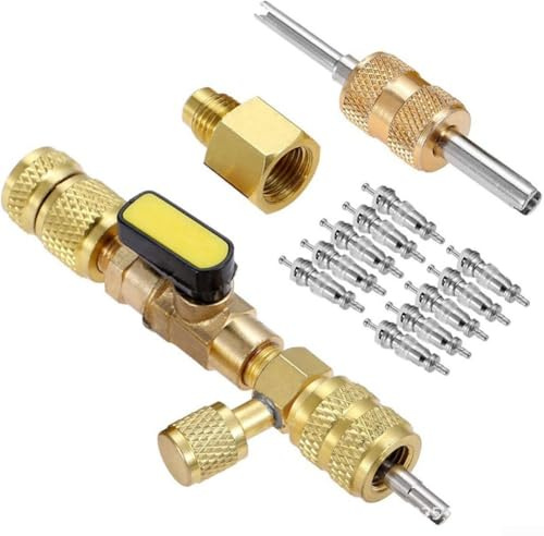 Feeshoppher Outil de retrait de noyau de valve en acier au carbone avec design antidérapant pour système de climatisation R404A R407C R134A Kit d'entretien et de réparation (A)