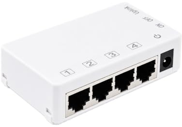 Leehitech 4-Port Gigabit PoE Extender, IEEE802.3af/at,100m PoE Repeater | 1-in-4-Out PoE Splitter Passthrough Switch, erweitert Strom und Daten bis 100 m, für IP-Kameras und Netzwerke, Plug & Play