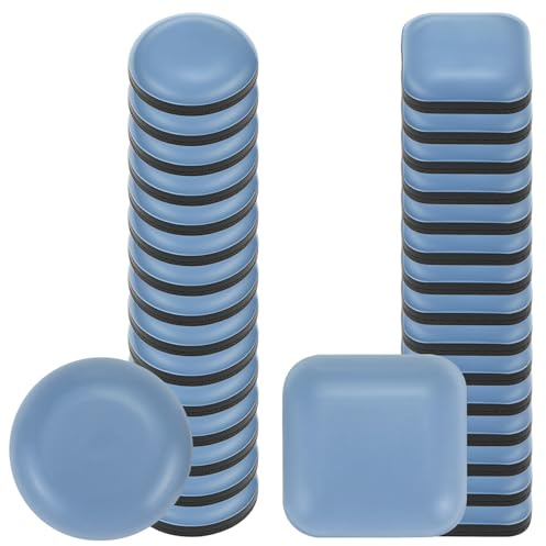 QWORK® 24 Stück 20x20mm Möbelgleiter, PTFE Selbstklebende Möbelschieber, Ideal für Bewegen Schwere Möbel, Quadrat Und Runde