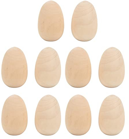 LIYJTK Uova in legno Leggrezza superficie lucida Craft fai -da -te per decorare la fotografia 10pcs