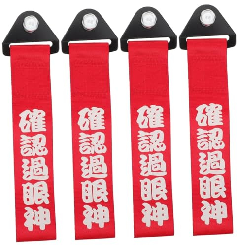 WEKADRIN 4 Pezzi Decorative Tow Strap per Auto con Gancio Traino Fascia Bumper Colorata per Tuning Veicoli Facile Installazione e Rimozione Accessorio Racing per Appassionati Car Enthusiast