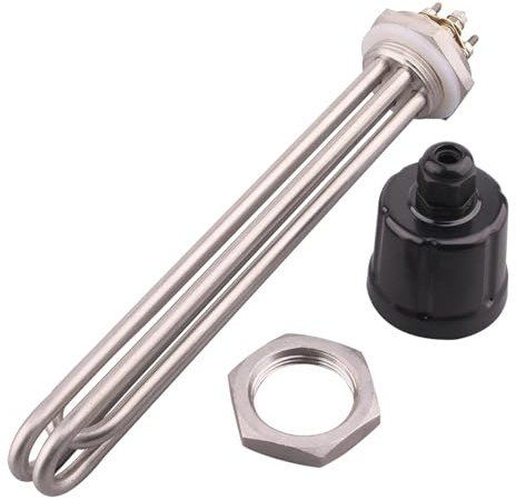 1pcs 220v Immersion Water Heating Element DN32 DN40 Tubular Electric Heater Water Tank Heater SUS304 2KW/3KW/3750W/4.5/6KW(With locknut,DN32_3KW)