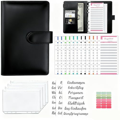 Dakuailo A6 Budgetplaner auf Deutsch, Umschlagmethode, Sparbuch & Taschen