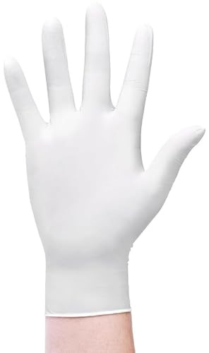 PBHOVIITG 50 guantes de nitrilo desechables blancos for lavar platos, limpiar cocinas, catering, bañar mascotas, gruesos y duraderos(XL)