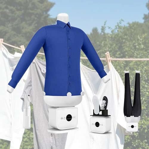 Nicvrea Automatic Shirt Ironing Machine, Hands Fr-ee Ironing Machine Hot Air Dryer & Iron 8 Minutes Quick Ironed Dry, Automatic Iron Custom Heat & Timer Settings of Shirts A