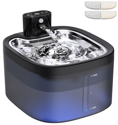 3.5L Katzenbrunnen kabellos mit Bewegungsmelder, 3 Trinkmodi, Inkl. 2 Filter