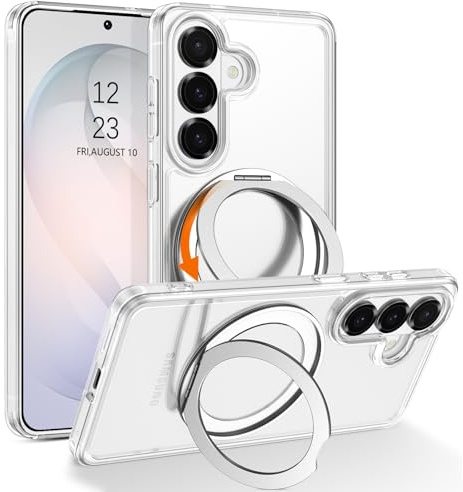 Telaso for Samsung Galaxy S26 Case, [Compatible with MagSafe] with Magnetic 360° Rotatable Ring Stand Slim Shockproof Protective Phone Cases for Samsung S26 6.3, Clear