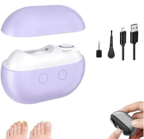 Nail File Electric-2026 Electric Nail Clippers for Seniors, Toe Nail Clippers for Thick Nails with LED Light, Painless Toenail Trimmer for Thick Nails, Arthritis, Low Vision (Purple)