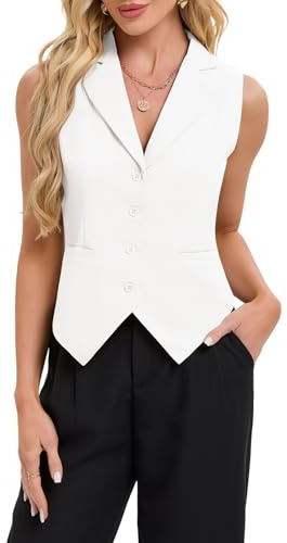 Women Sleeveless Waistcoats Blazer Notch Lapel Vest Button Down Front Lined | Women Sleeveless Waistcoats Blazer Suit Notch Lapel Vest Tops Ladies Button Down Waistcoat Front Lined Formal Outerwear