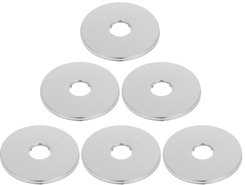 Ipetboom 6pcs Stainless Steel Shower Pipe Cover Set 22mm Chrome Escutcheon Plates for Bathroom Faucet Trim Flange, Decorative Wall Flanges for Shower Arm Plumbing