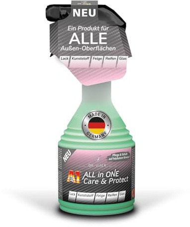 Dr. Wack – A1 All in ONE Care & Protect Autopflege 500 ml I Für alle Auto-Außenoberflächen I Schutz, Pflege & Versiegelung in 1 Schritt I Lackpflege, Felgenschutz, Reifenpflege & Regenabweiser