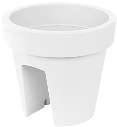 Balkonkiste Blumenkasten Geländerkasten Balkonkasten Geländertopf L 250 mm weiß Lofly